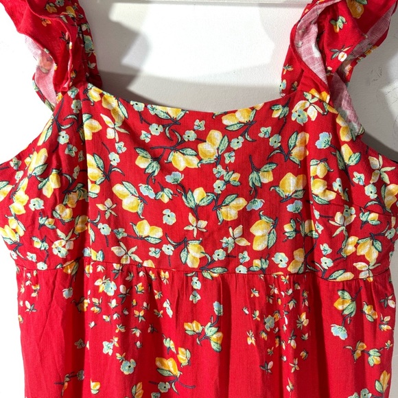 Lauren Conrad Red Lemon Print Dress with Back Tie NWT - Picture 5 of 15